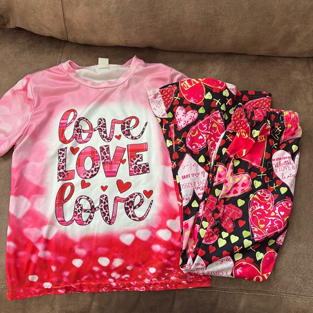 Girls Valentines Bellbottom flare outfit